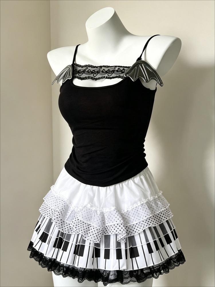 Retro 2000er Jahre Harajuku Zw – Cami Top Lace Bewertung und Preis